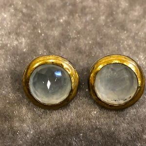 Bora Pale Blue/Green faceted Quartz Earrings